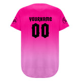 Custom Fuchsia Pink Baseball Jersey Personalized Gradient Team Uniforms Shirt with Name Number