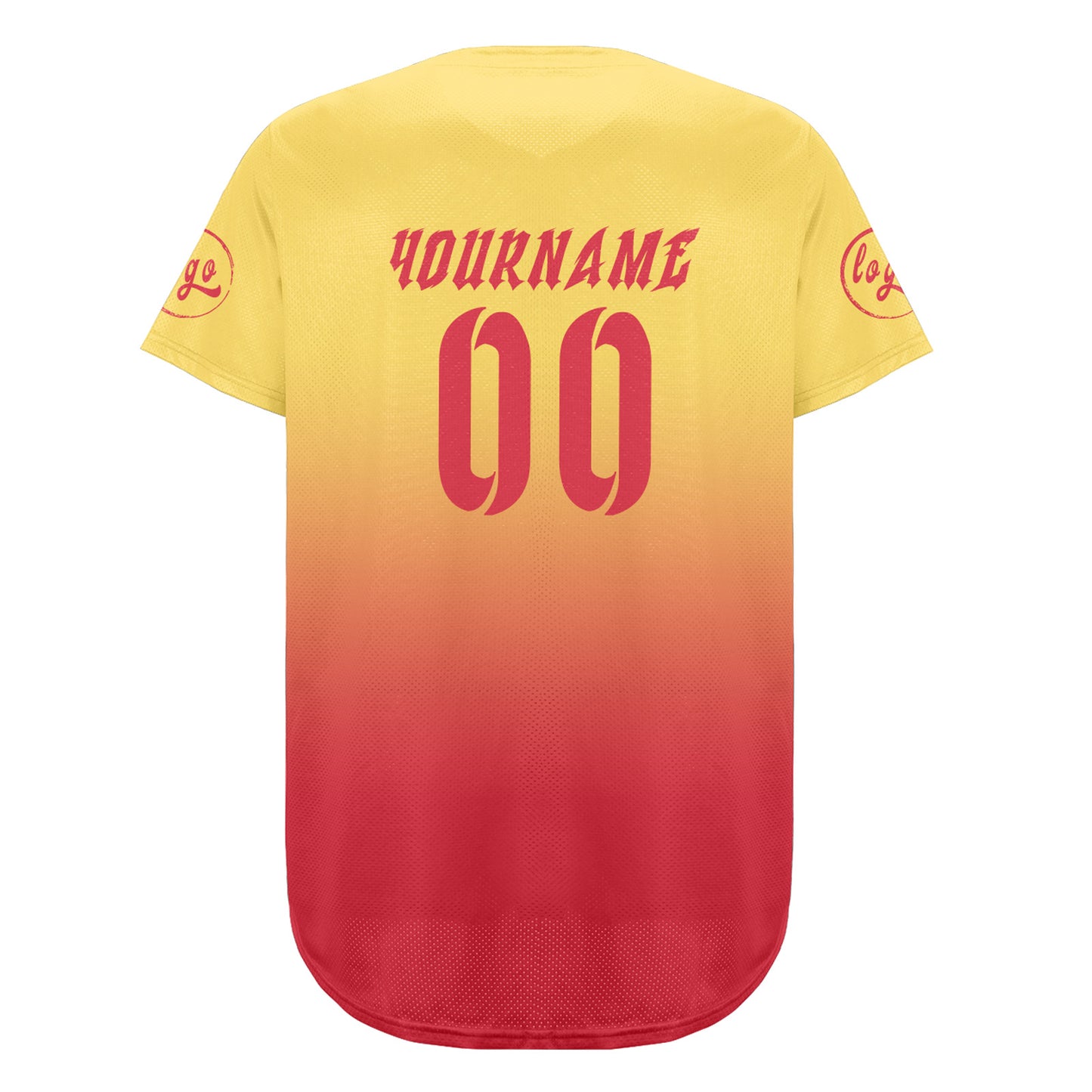 Custom Yellow Light Red Baseball Jersey Personalized Gradient Team Uniforms Shirt with Name Number
