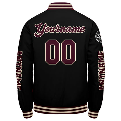 Custom Marroon Black Varsity Jackets for Men Women Youth Personalized Letterman Jackets