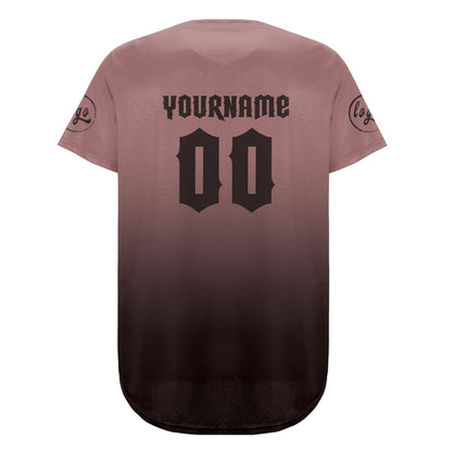 Custom Light Brown Dark Brown Baseball Jersey Personalized Gradient Team Uniforms Shirt with Name Number