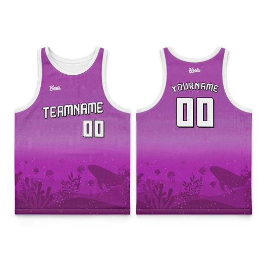 Custom Pinkish Purple Thin Strap Basketball Jersey - Breathable Mesh Training Uniform for Adults & Youth