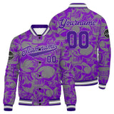 Custom  purple gray Varsity Jacket for Men Women and Youth with Personalized Letterman Jacket