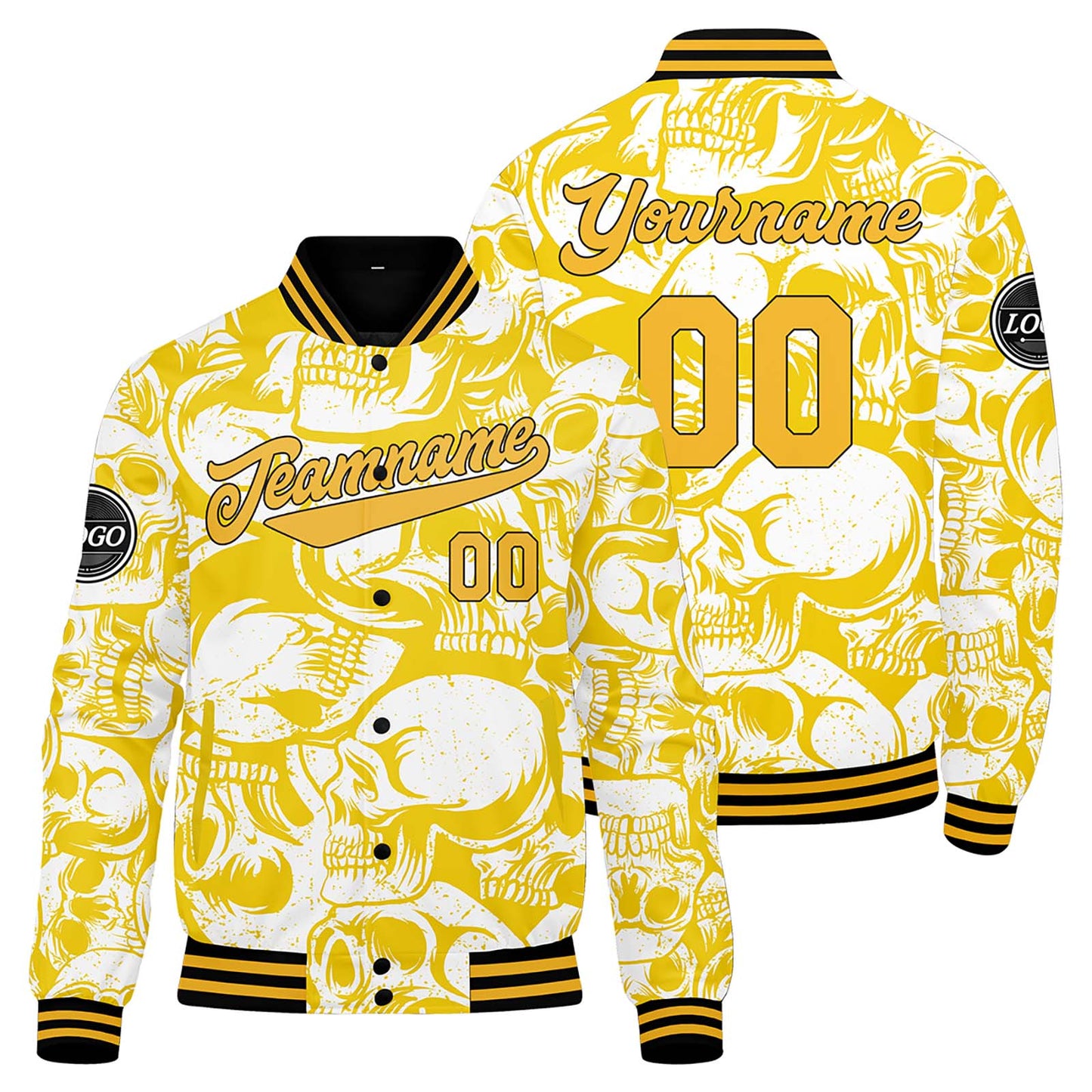 Custom  yellow Varsity Jacket for Men Women and Youth with Personalized Letterman Jacket