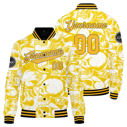 Custom  yellow Varsity Jacket for Men Women and Youth with Personalized Letterman Jacket
