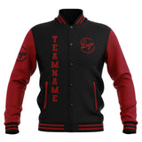 Custom Black Red Waterproof Varsity Jackets Personalized Stitched Name Number Logo to Letterman Jackets