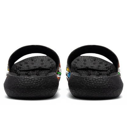 Customized Basketball Slippers With Added Patterns, Name Number Logo