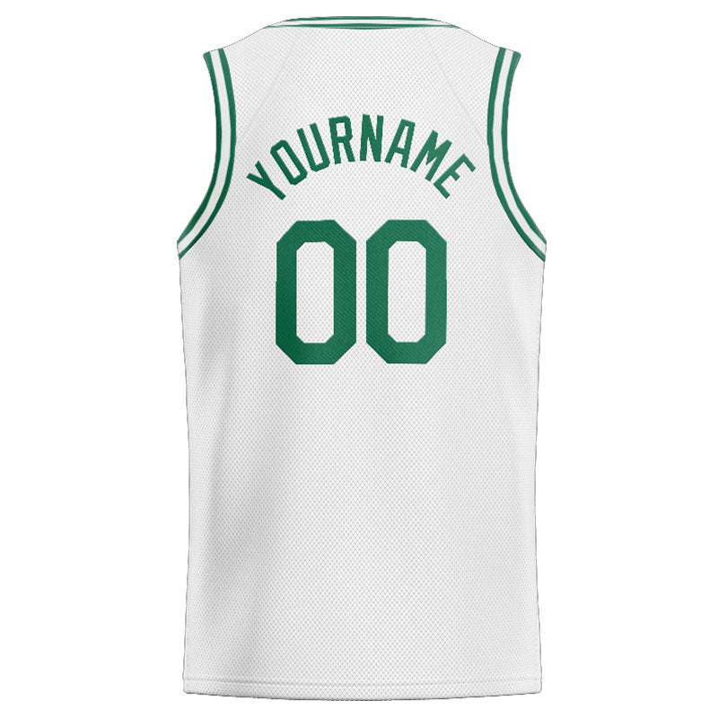 Custom Stitched Basketball Jersey for Men, Women And Kids White-Kelly Green