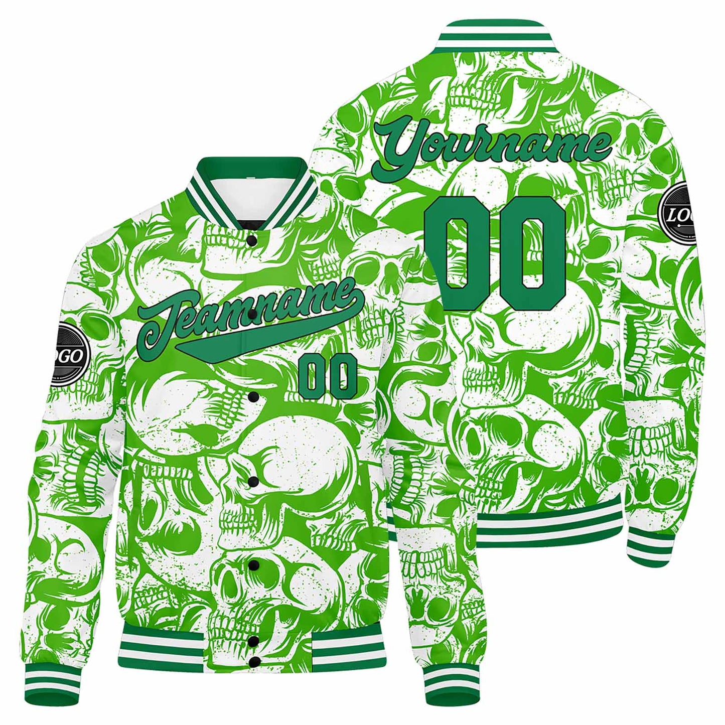 Custom green Varsity Jacket for Men Women and Youth with Personalized Letterman Jacket