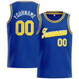 Custom Stitched Basketball Jersey for Men, Women And Kids Royal-Yellow-White
