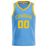 Custom Stitched Basketball Jersey for Men, Women And Kids Light Blue-Yellow