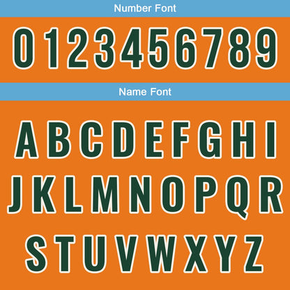 Custom Orange Light Blue Hip Hop Baseball Jersey Stitched Printed - Personalized Name Number Shirts #BB-0919-0078