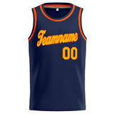 Custom Stitched Basketball Jersey for Men, Women And Kids Navy-Yellow-Orange