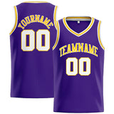 Custom Stitched Basketball Jersey for Men, Women And Kids Purple-White-Yellow