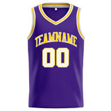 Custom Stitched Basketball Jersey for Men, Women And Kids Purple-White-Yellow