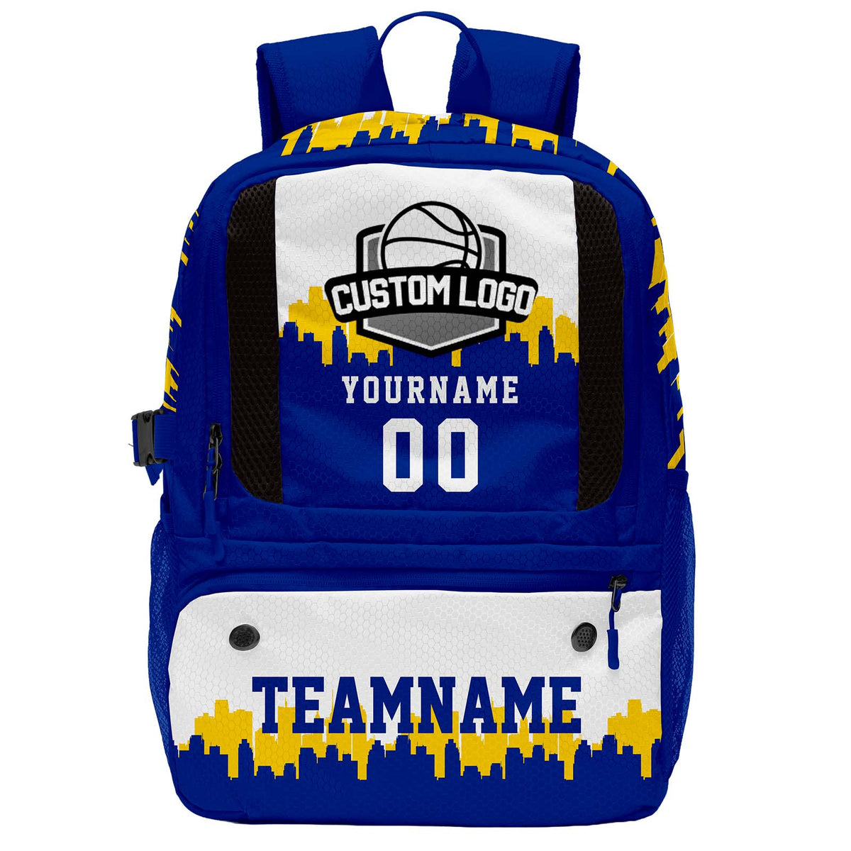 Custom Blue Basketball Soccer Backpack Personalized Player Names - Numbers & Team Logo #150-BP-0914-0011