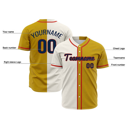Custom Off White Yellow Hip Hop Baseball Jersey Stitched Printed - Personalized Name Number Shirts #BB-0919-0074