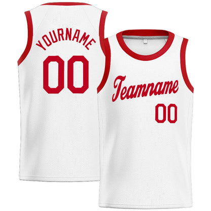 Custom Stitched Basketball Jersey for Men, Women And Kids White-Red