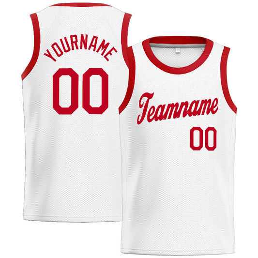 Custom Stitched Basketball Jersey for Men, Women And Kids White-Red
