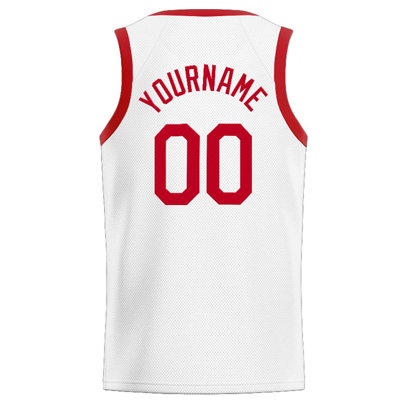 Custom Stitched Basketball Jersey for Men, Women And Kids White-Red