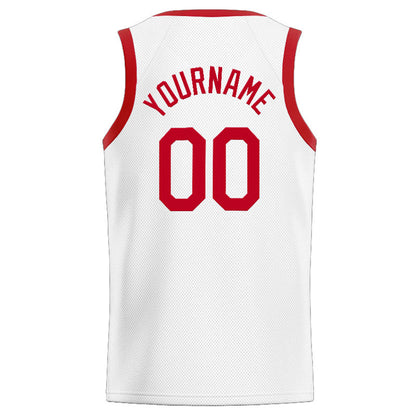 Custom Stitched Basketball Jersey for Men, Women And Kids White-Red