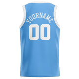 Custom Stitched Basketball Jersey for Men, Women And Kids Light Blue-White