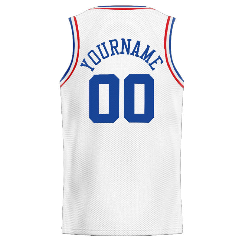 Custom Stitched Basketball Jersey for Men, Women And Kids White-Royal-Red