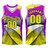 Custom Purple Yellow Basketball Jersey Uniform Suit Printed Your Logo Name Number