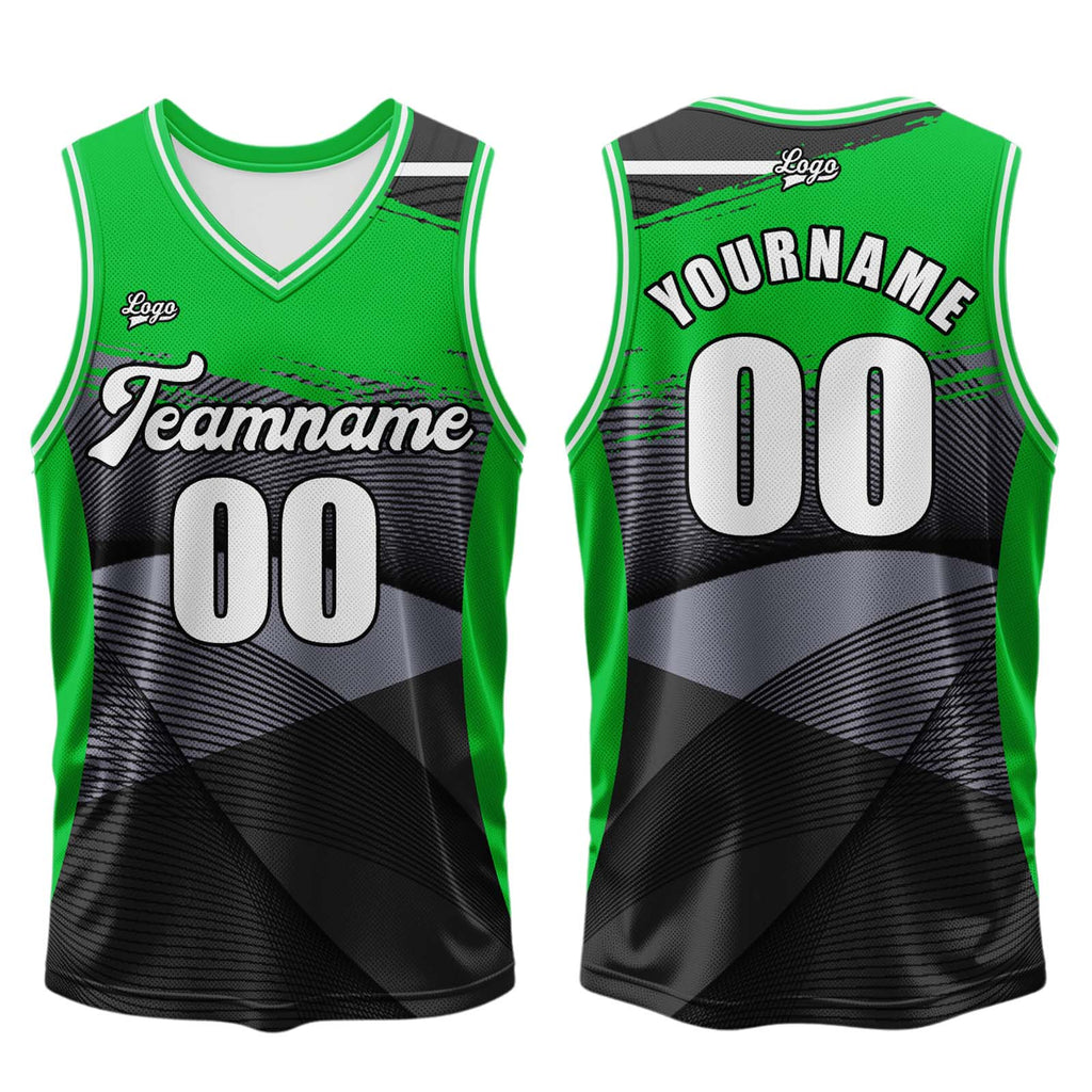 Custom Black Green Basketball Jersey Uniform Suit Printed Your Logo Name Number