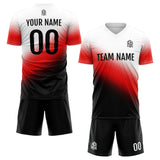 Custom Soccer Uniform Jersey Kids Adults Personalized Set Jersey Black&Red&White