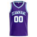 Custom Stitched Basketball Jersey for Men, Women And Kids Purple-White-Light Blue