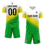 Custom Soccer Uniform Jersey Kids Adults Personalized Set Jersey Green&Yellow&White