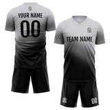 Custom Soccer Uniform Jersey Kids Adults Personalized Set Jersey Black&Grey