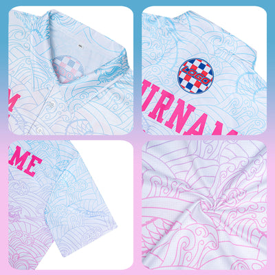 Custom Football Polo Shirts  Add Your Unique Logo/Name/Number Black&Rose