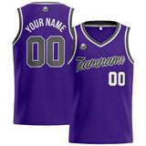 Custom Stitched Basketball Jersey for Men, Women  And Kids Purple-Dark Gray