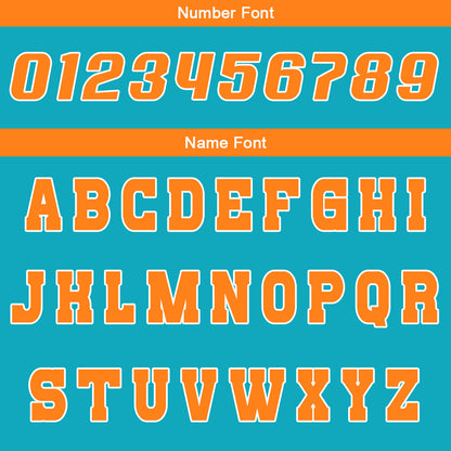 Custom Cyan Orange Reversible Basketball Suit for Adults and Kids Personalized Jersey