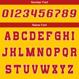Custom Yellow Red Reversible Basketball Suit for Adults and Kids Personalized Jersey