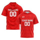 Custom Red Short Sleeve Hoodies for Men Women Shirts with Hoods Printed Name Logo