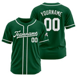 Custom Baseball Jersey Stitched Design Personalized Hip Hop Baseball Shirts Dark Green-White