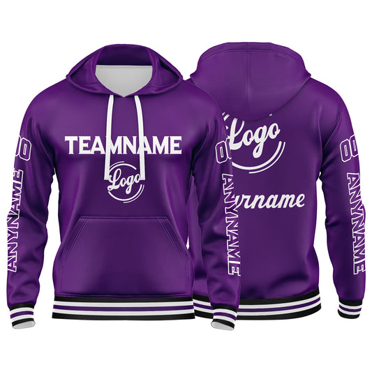 Custom Purple Sweatshirt Hoodie For Men Women Girl Boy Print Your Logo Name Number