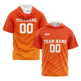 Custom Orange Short Sleeve Hoodies for Men Women Shirts with Hoods Printed Name Logo