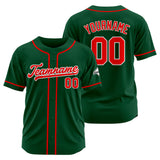 Custom Baseball Jersey Stitched Design Personalized Hip Hop Baseball Shirts Dark Green-Red