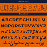 Custom Navy Orange Hoodie Personalized Mens Pullover Hoodie Printed Team Name Number Logo for Women