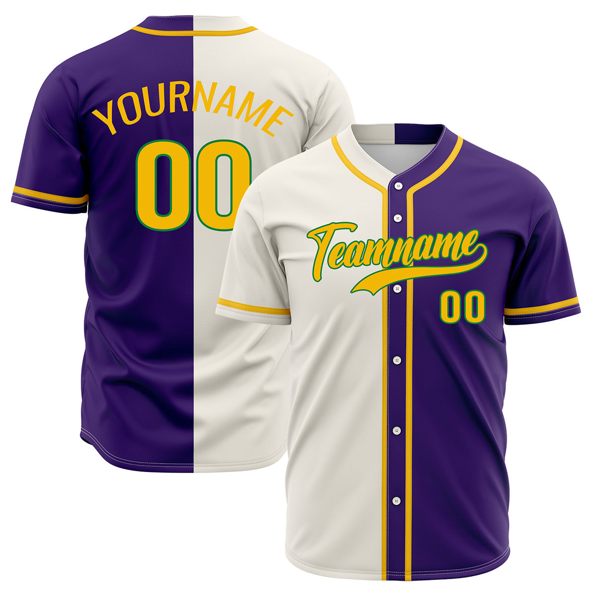 Custom Off White Purple Hip Hop Baseball Jersey Stitched Printed - Personalized Name Number Shirts #BB-0919-0072
