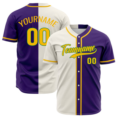 Custom Off White Purple Hip Hop Baseball Jersey Stitched Printed - Personalized Name Number Shirts #BB-0919-0072