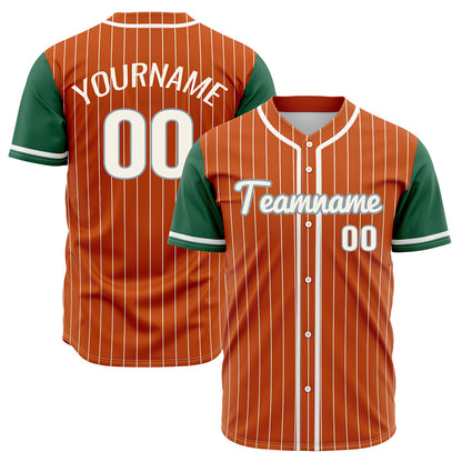 Custom Orange Green Hip Hop Baseball Jersey Stitched Printed - Personalized Name Number Shirts #BB-0919-0077