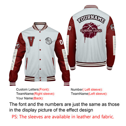 Custom Grey Claret Varsity Jackets for Men Women Youth Personalized Letterman Jackets