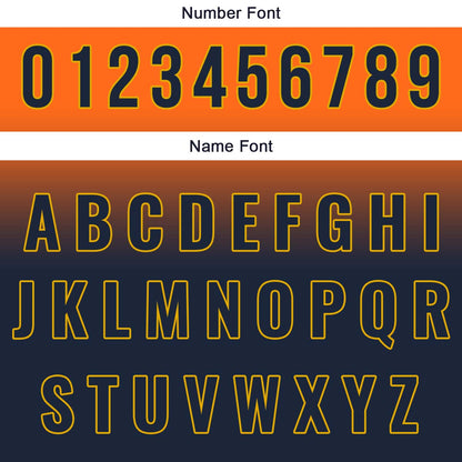 Custom Orange Dark Blue Hip Hop Baseball Jersey Stitched Printed - Personalized Name Number Shirts #BB-0919-0075