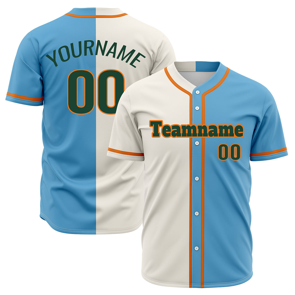 Custom Light Blue Off White Hip Hop Baseball Jersey Stitched Printed - Personalized Name Number Shirts #BB-0919-0065