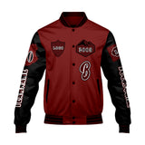 Custom Red Black Letterman Varsity Jacket Personalized Embroidery Printing