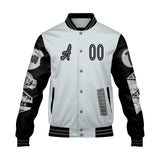 Custom Gray Black Letterman Varsity Jacket Personalized Embroidery Printing